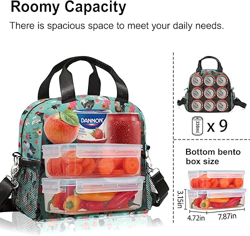 Miniatura 3 de Lamtwbos Lonchera con aislamiento de pollo para niñas y mujeres, impermeable, bolsa térmica para el almuerzo, para escuela, trabajo, picnic con