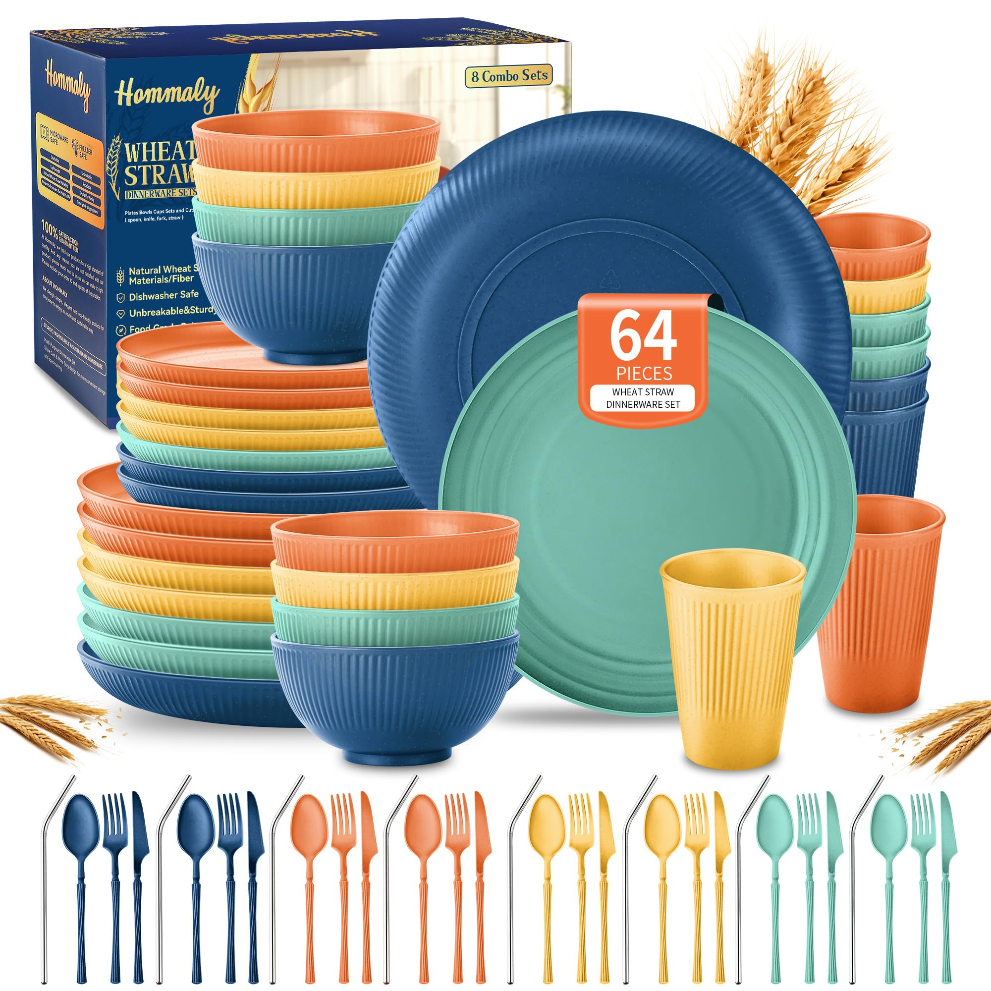Hommaly JadePeak Lake Sunset 64-Piece Set