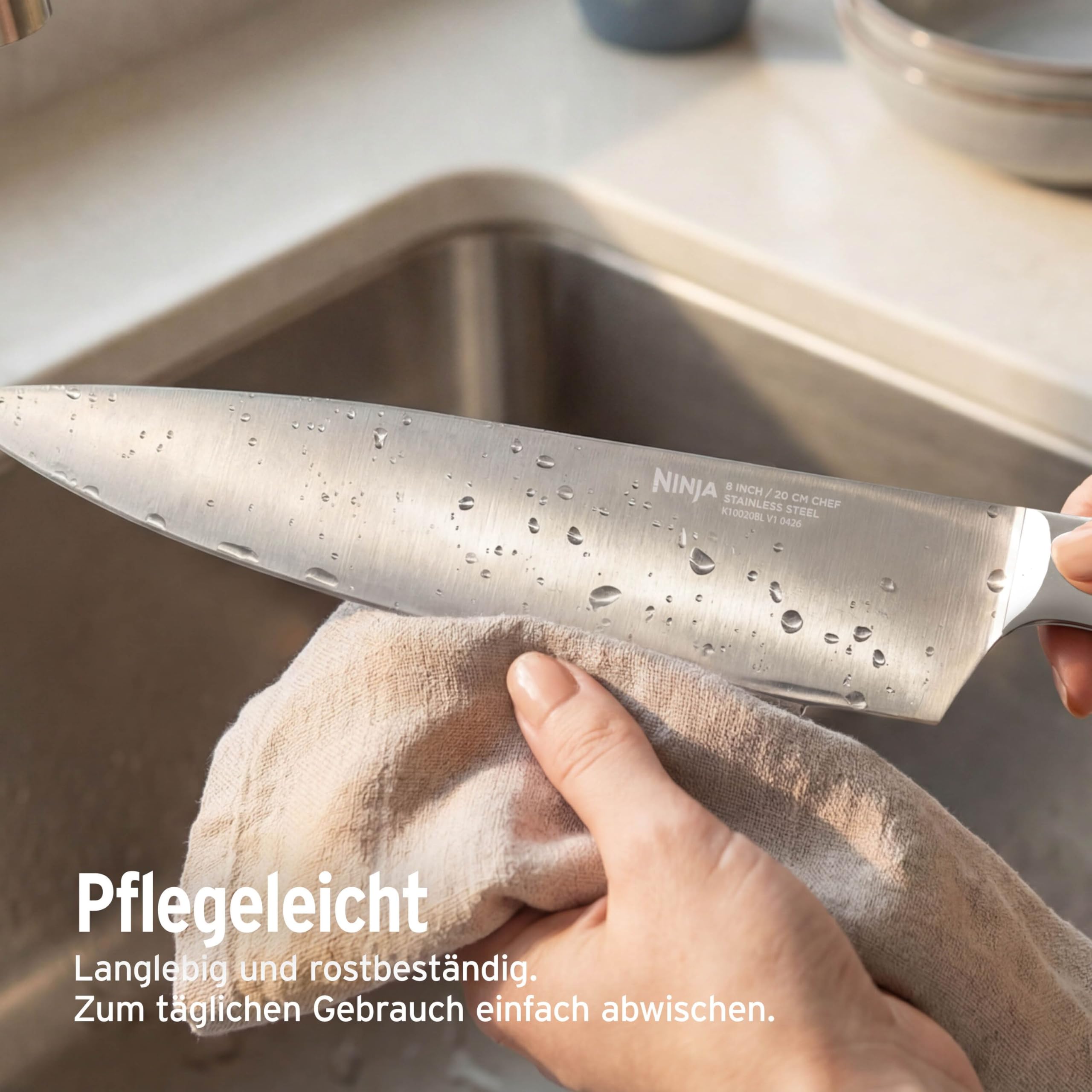 Ninja StaySharp 13-teiliges Messerblock-Set mit abnehmbarem Messerschärfer – Steingold NK32013EUUKSD1