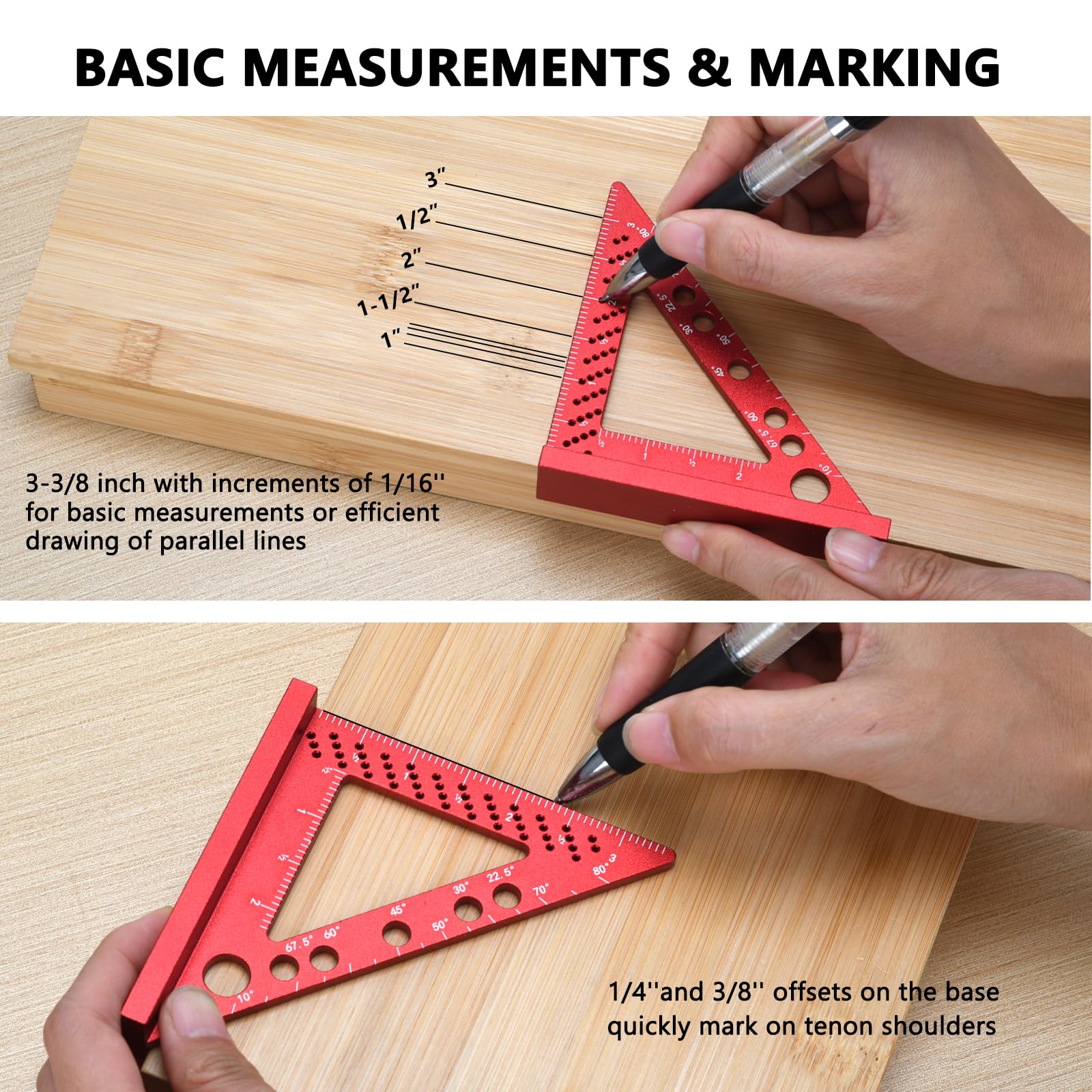 Aluminum Square Ruler - Precision Carpentry Tool -2 Aluminum Square Ruler - Precision Carpentry Tool -2