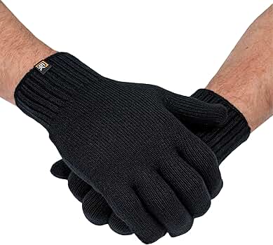 小物 Etavirp Merino Wool Gloves BLACK Evolution Knitwear Wool Knit Gloves - Made in the USA