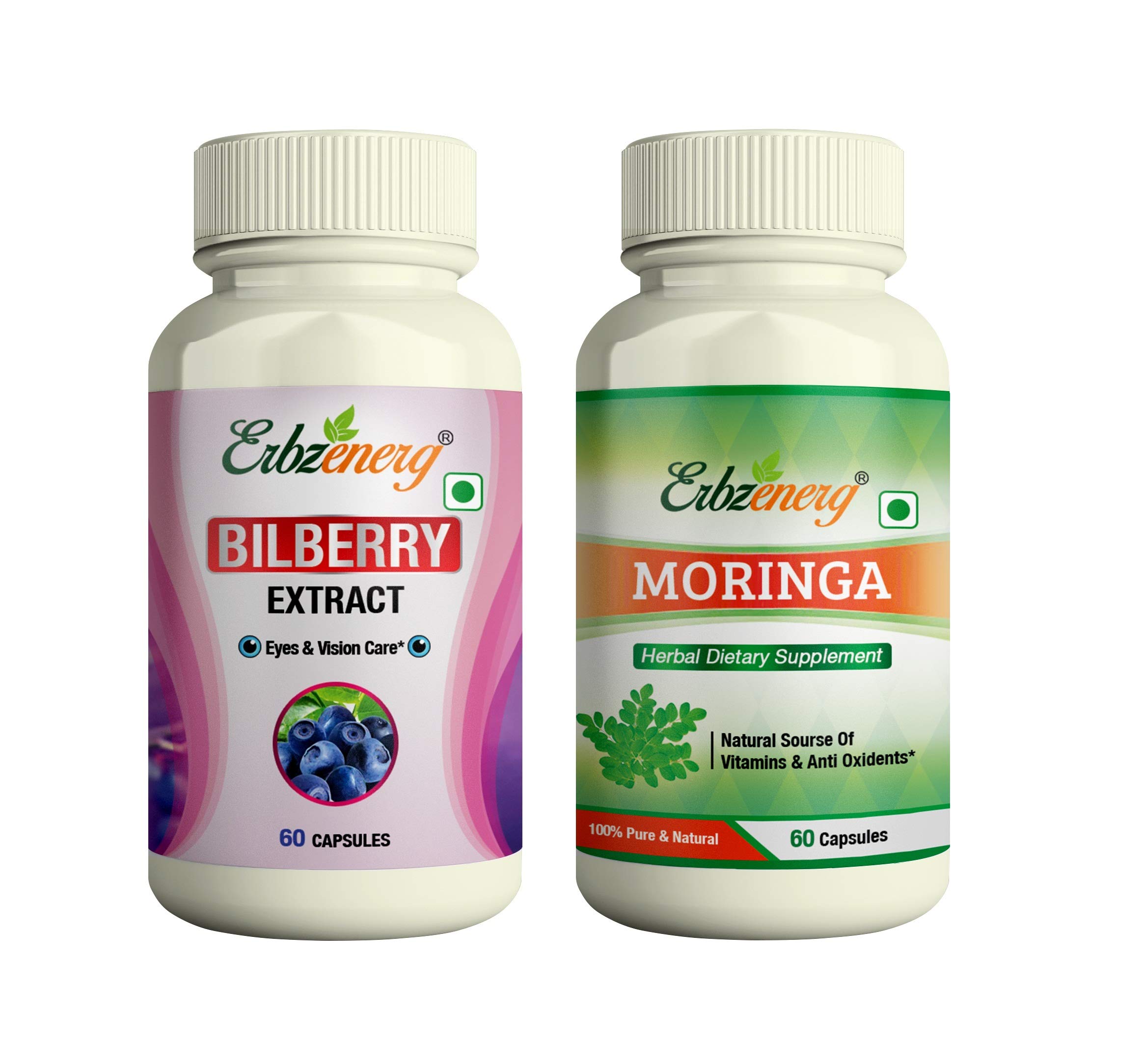 Moringa (Moringa oleifera) 60 Capsules and Bilberry Extract (Vaccinium myrtillus) 60 Capsules (Pack of 1)-image-27