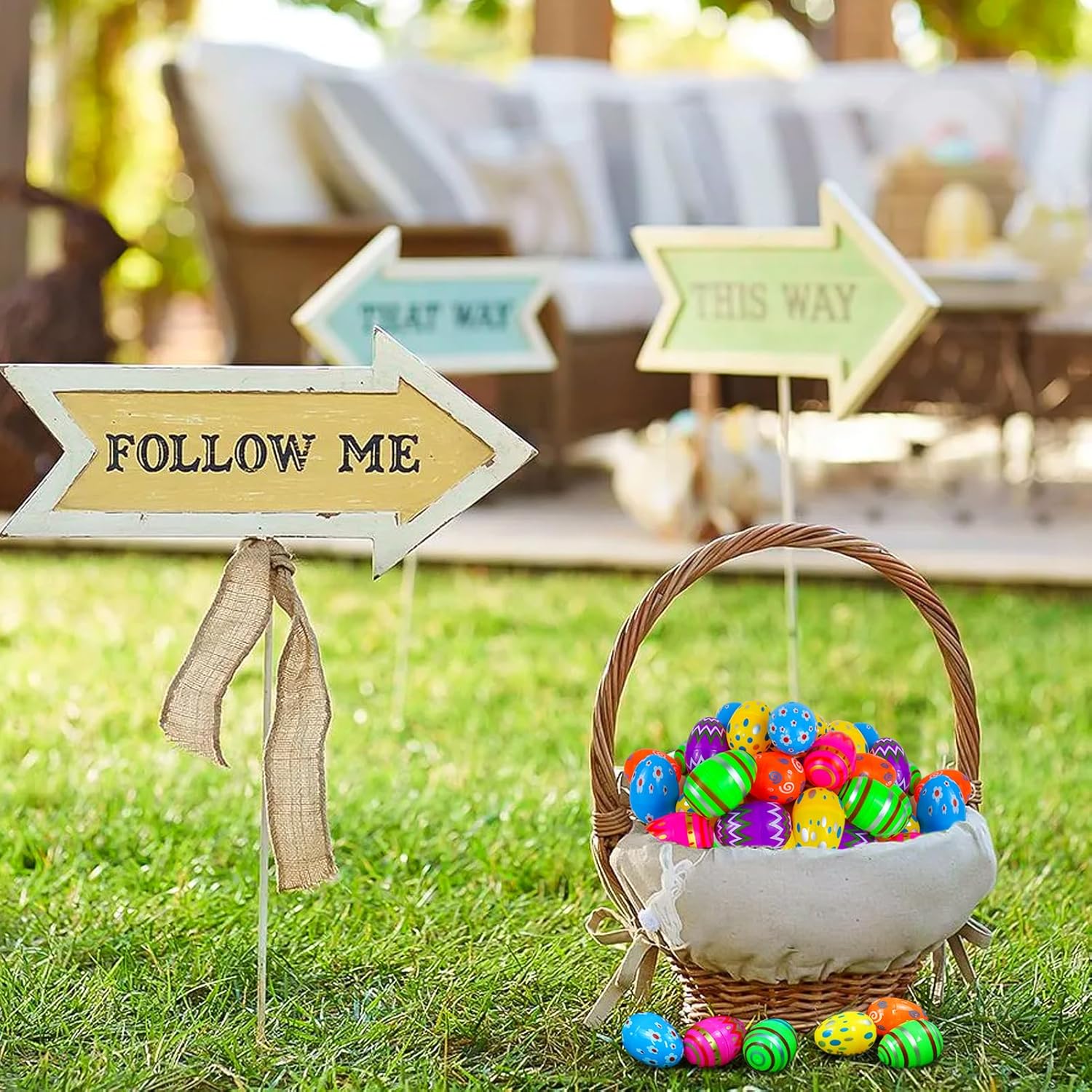 Plastic Easter Eggs Empty, 36 PCS Plastic Easter Eggs Fillable Bulk, Printed Bright Colorful Easter Eggs Decorations for Easter Eggs Hunt Party Favors Easter Basket Stuffers