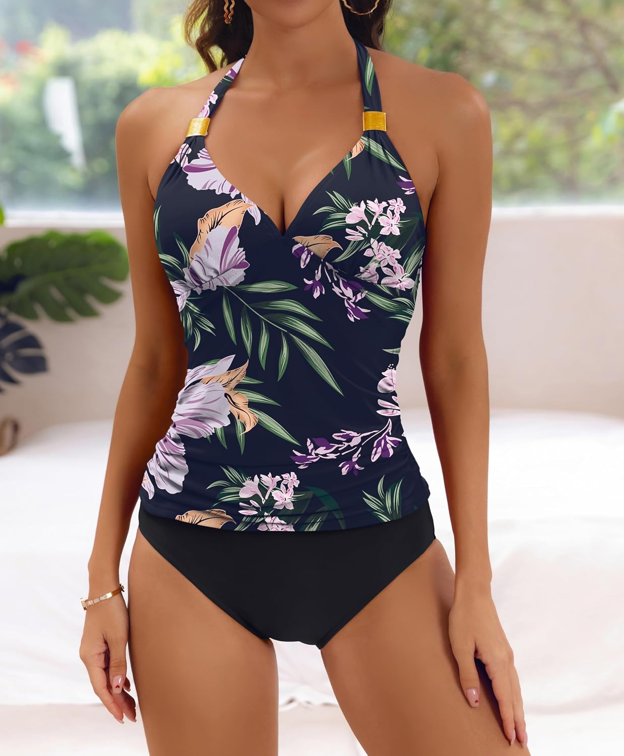 B2prity Halter Tankini Swimsuit for Women Tummy Control