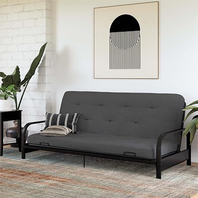 DHP Trule 6-Inch Bonnell Coil Futon Mattress, Microfiber, Full, Dark Gray