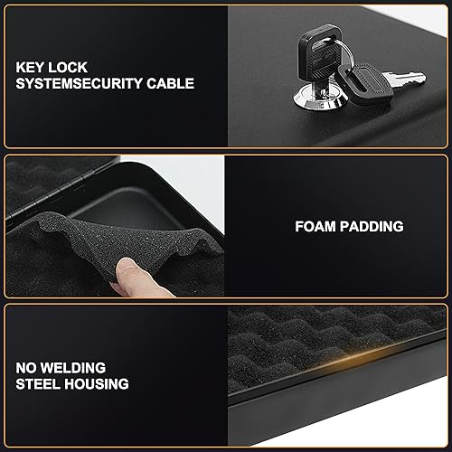 Miniatura 4 de PACOLO Caja fuerte portátil para pistolas, caja de bloqueo de pistola pequeña con cerradura de combinación o cerradura de llave, pistola de viaje