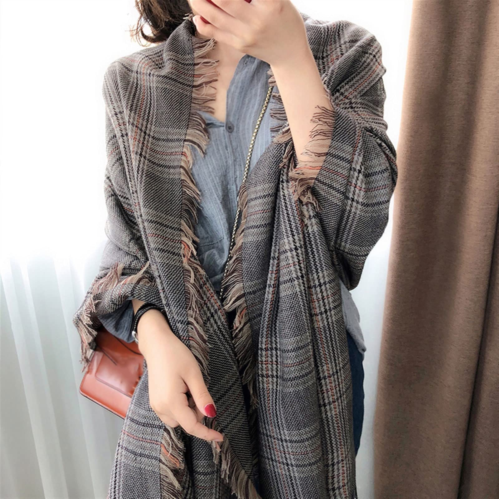 Sciarpa da donna Sciarpa scozzese classica Sciarpa in lana calda ispessita autunno e inverno da donna Sciarpa scialle versatile alla moda a doppio scopo Sciarpe calde invernali