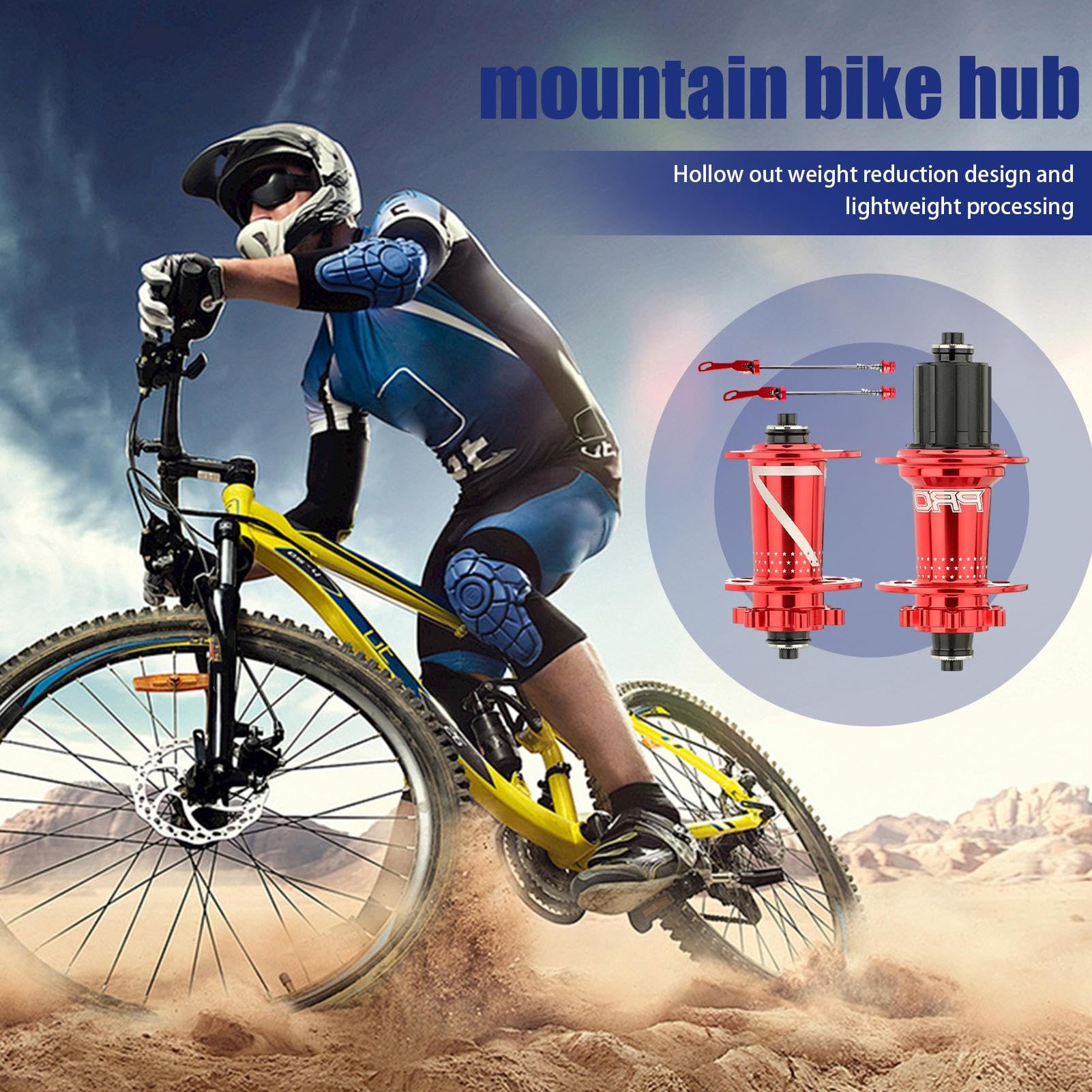 Set di mozzi per bicicletta, mozzo per bici a sgancio rapido, corpo e asse in lega di alluminio, raccordi, mozzi di ricambio per bici da strada e mountain bike, dimensioni: 4 x 4 x 10 cm/4 x 4