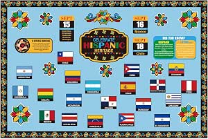Pinnwand-Set Hispanic Heritage – Mit Flaggen & Klebepunkten – Bunt & Lehrreich Für Klassenzimmer