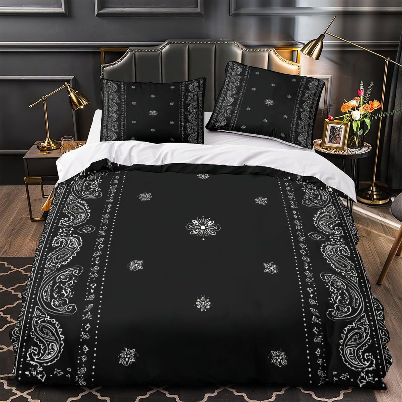 Housse de couette nuages bleus 220x240 cm parure de lit 3D en microfibre pour lit King