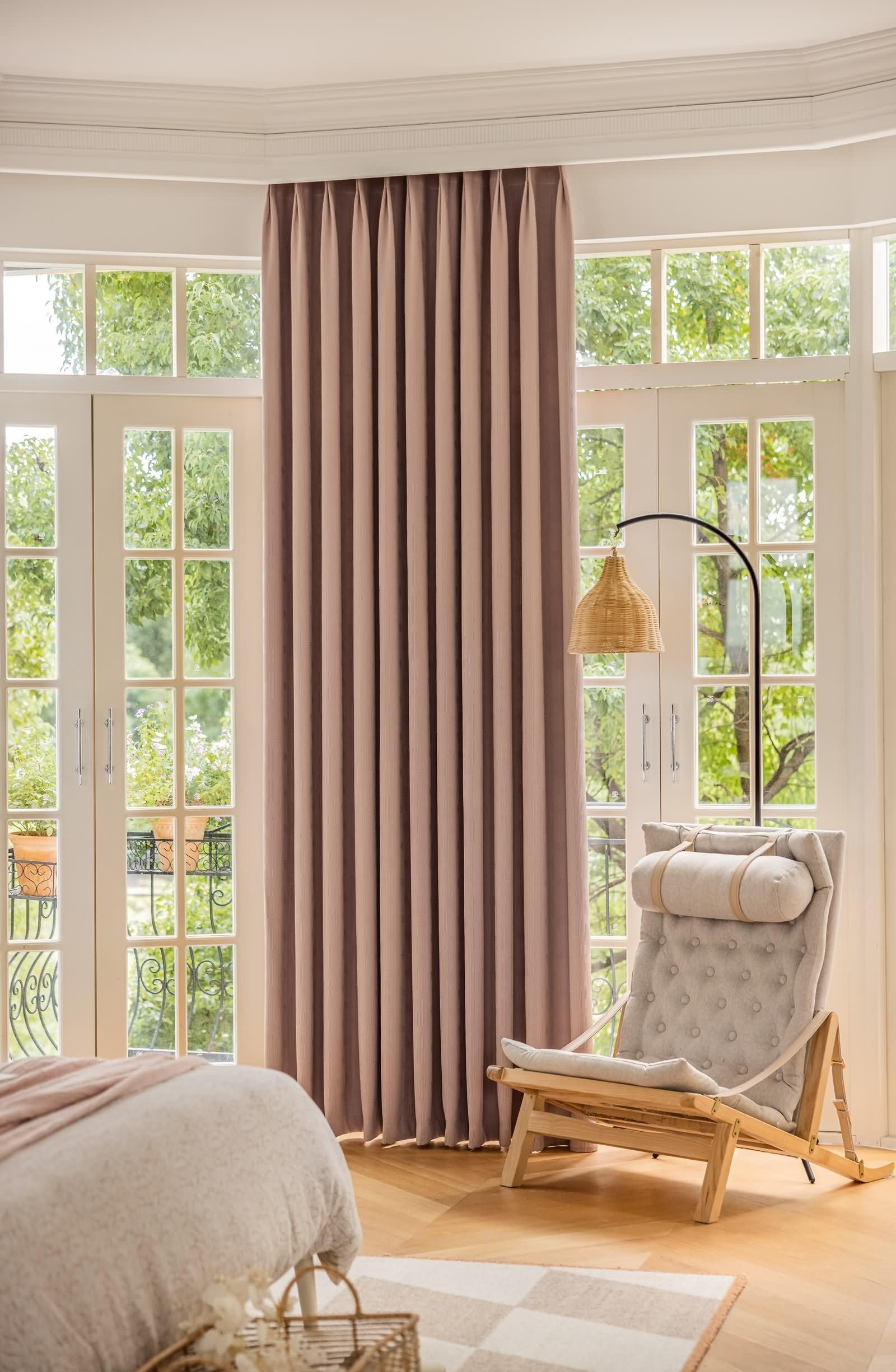 Tenda Occhielli Esterno,2 x 132W x 274H CM,Tende Oscuranti Interno 2 Pezzi Tinta Unita Tende Coprenti Oscuranti Rosa