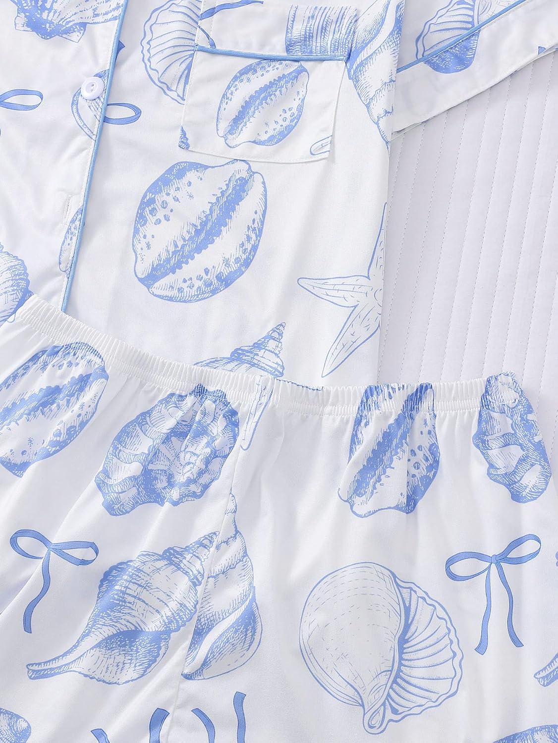 Women's 2 Piece Bow Pajamas Set Cute Summer Coquette Short Sleeve Sleepwear image 4