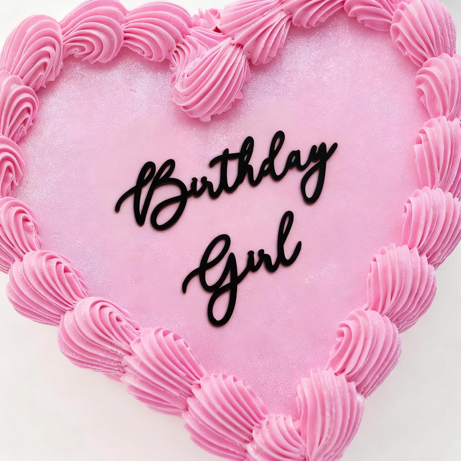 Black Acrylic Birthday Girl Cake Topper