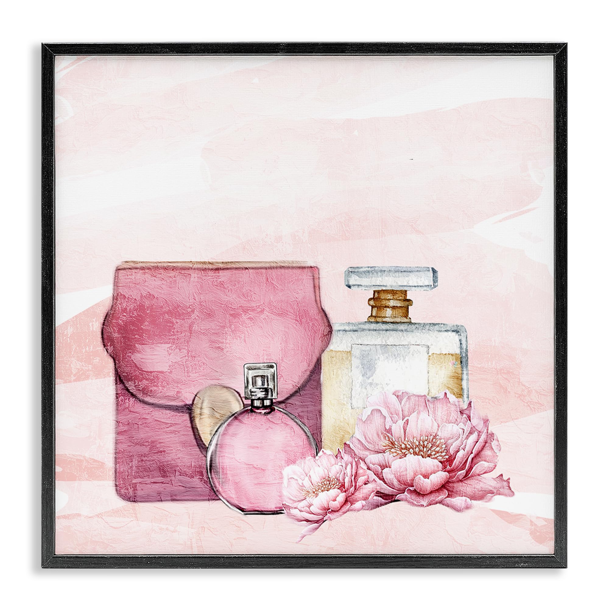Stupell Industries 'Blush Glam Time Collection', Framed Giclee Art, Black, 12 x 12 Inches, Easy to Hang and Sturdy, Made in USA, by Kim Allen