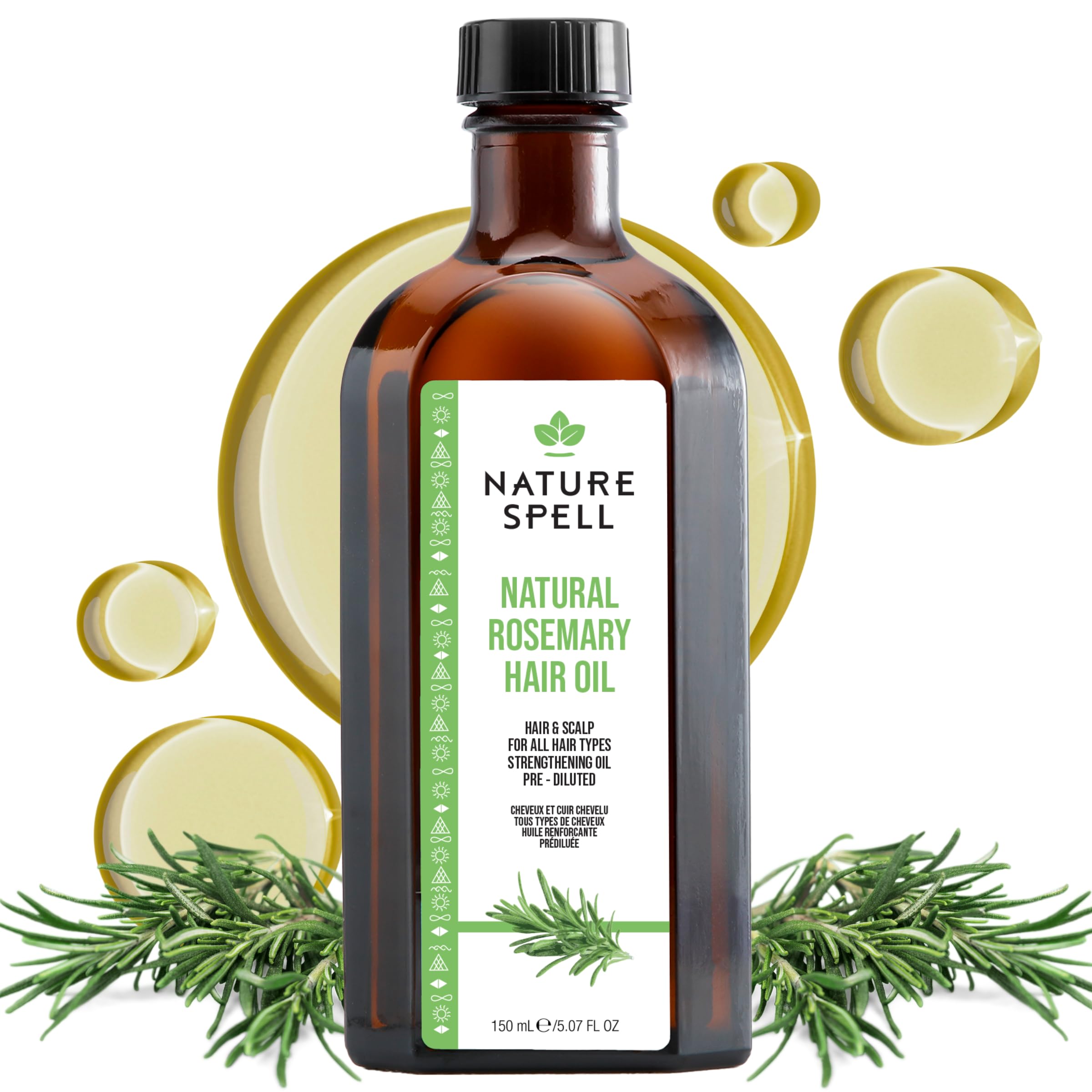Nature Spell Rosemary Oil for Hair & Skin 150 ml – Rosemary Oil for Hair Growth – Treat Dry Damaged Hair to Target Hair Loss
