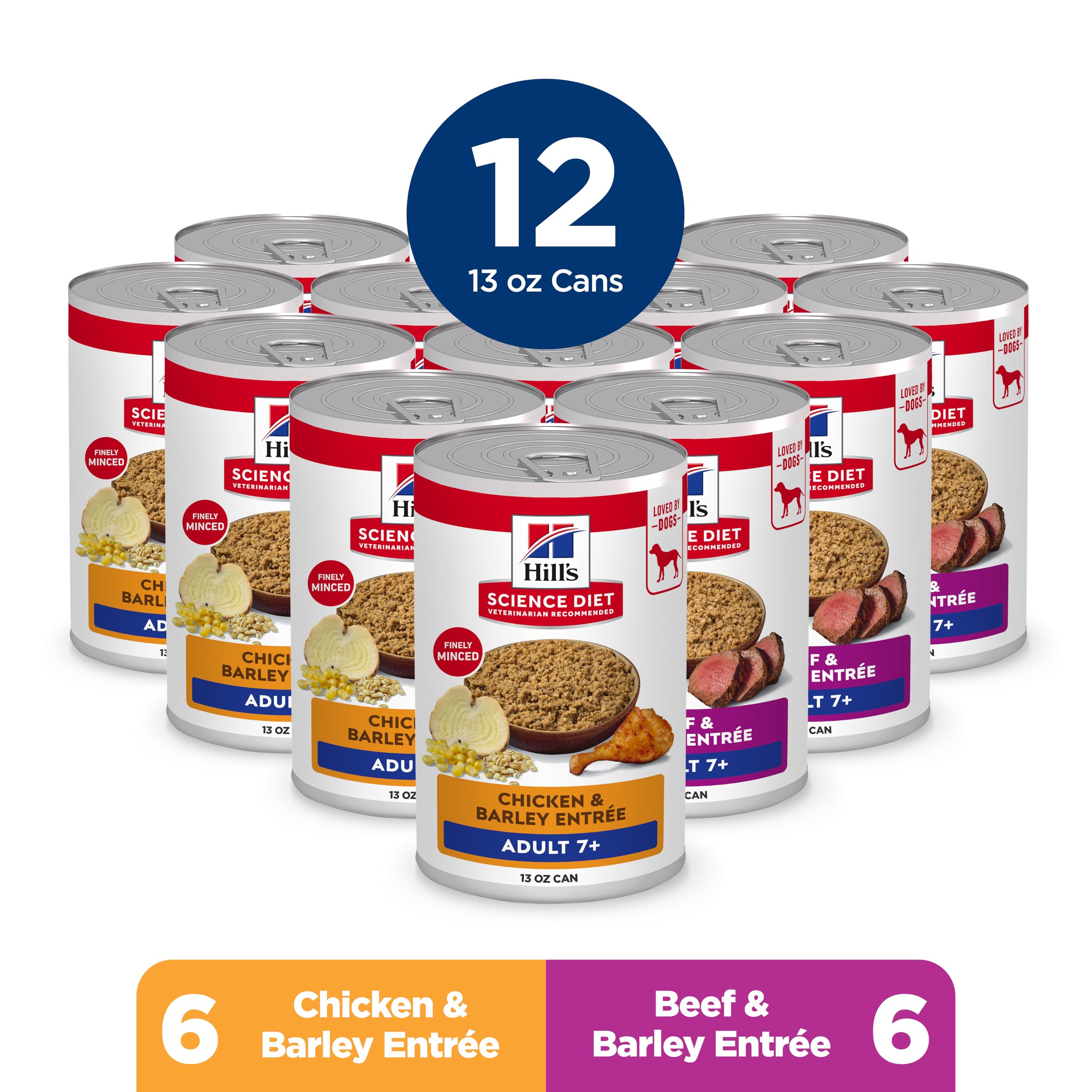 Hill's Science Diet Adult 7+ Wet Dog Food Variety Pack, Chicken