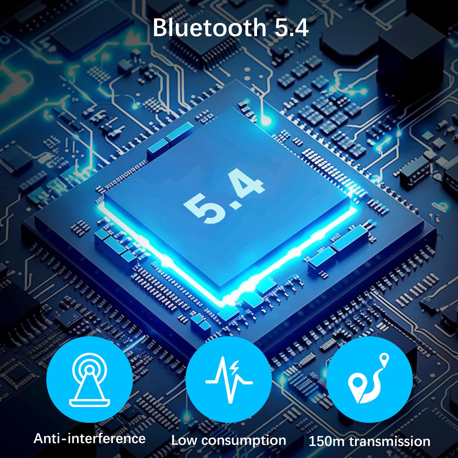 Binnan 150M Ricevitore Bluetooth, Adattatore Bluetooth 5.4 USB, Scheda Bluetooth Dongle Compatibile con WIN7/8.1/10/11, Adatto per Tastiera Mouse con Cuffia per PC Notebook