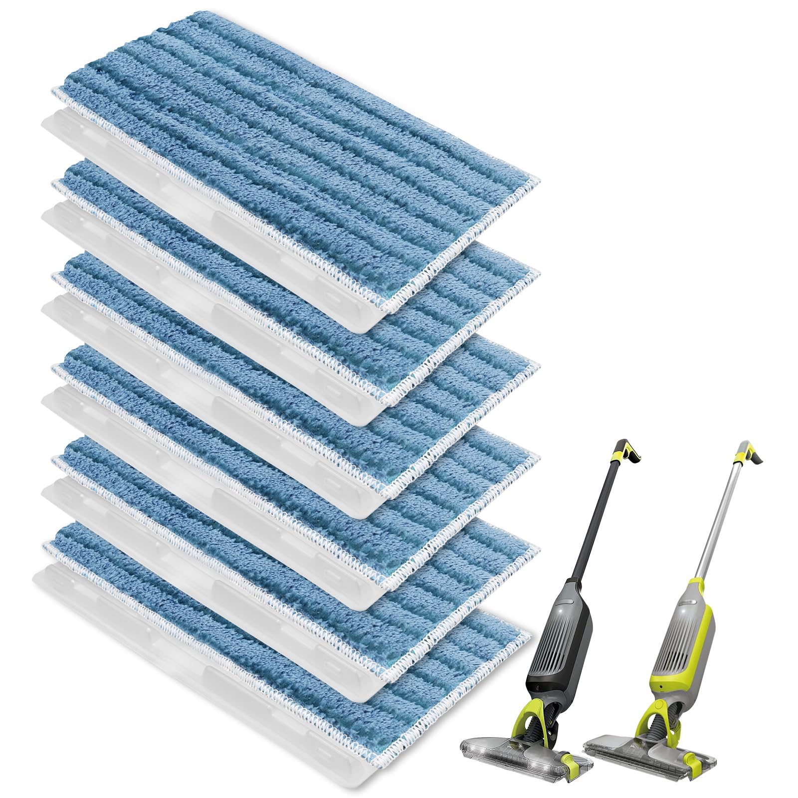 Extolife 6 Pack Reusable Replacement Pads for Shark Vacmop Vacuum Mops VM252 VM251 VM200 VM200C VM190 VM252C QM250 VM250 VC205, Detachable & Washable Replacement Pads and Dirt Chambers