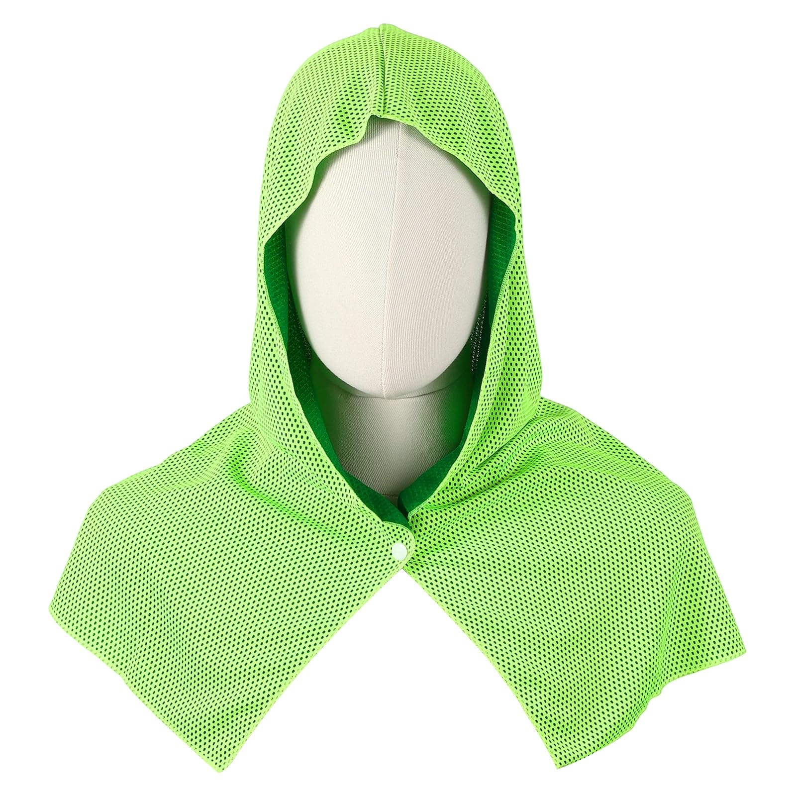 YELARXI Cooling Hoodie Towel, Cooling Towels for Neck and Face Sun Protection Instant Cool Hoodie 1 Pack & Fluorescent Green-Fitting For(Sport/Camping/Work Out/Hot Weather)