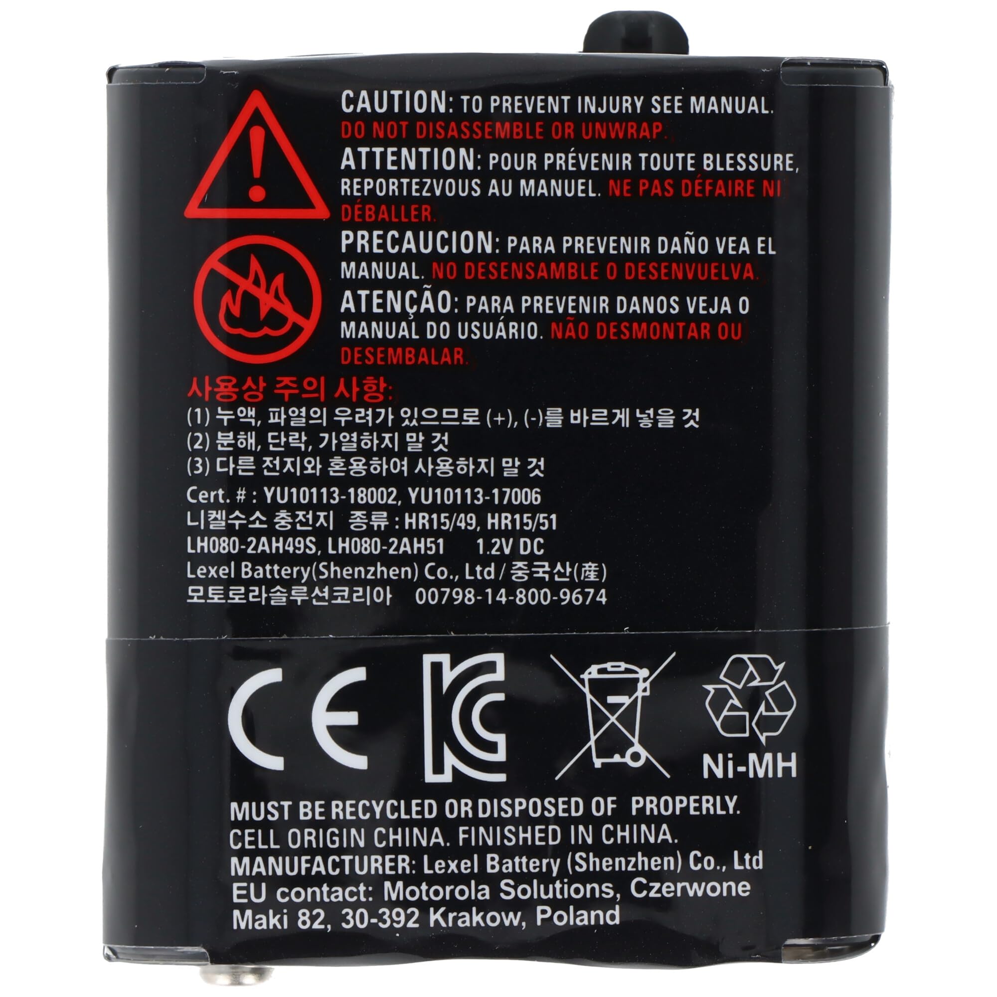 PMNN4477AR Motorola Bateria Original Serie TLKRT-62/82/92 Ni-Mh 800mAh