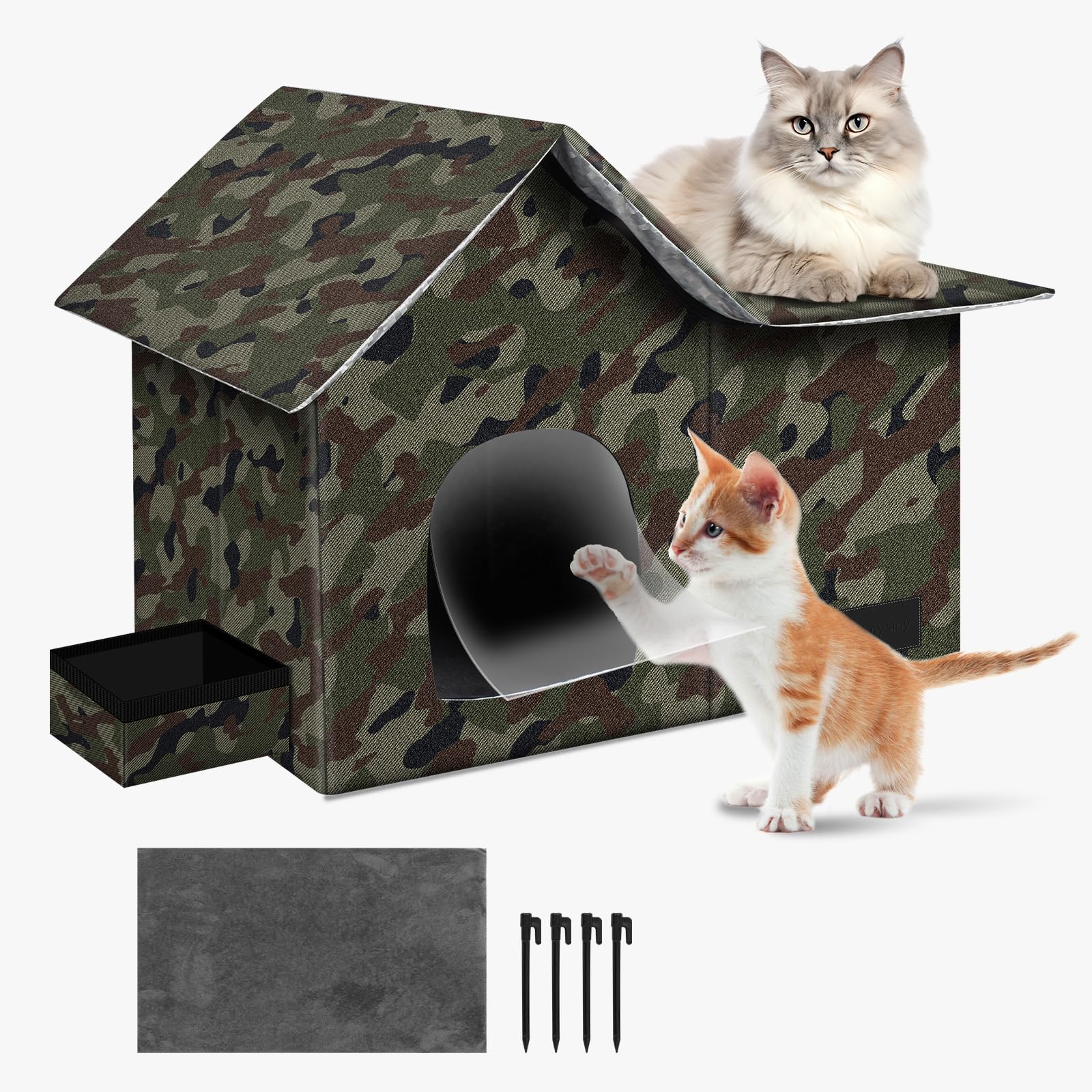 Amazon | 猫 ハウス キャットハウス ペットハウス 猫の家 猫小屋 外猫