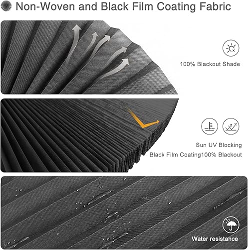 Miniatura 5 de Persianas de ventana, persianas temporales sin cordones, opacas de papel plisadas, persianas de oscurecimiento de habitación para el hogar,