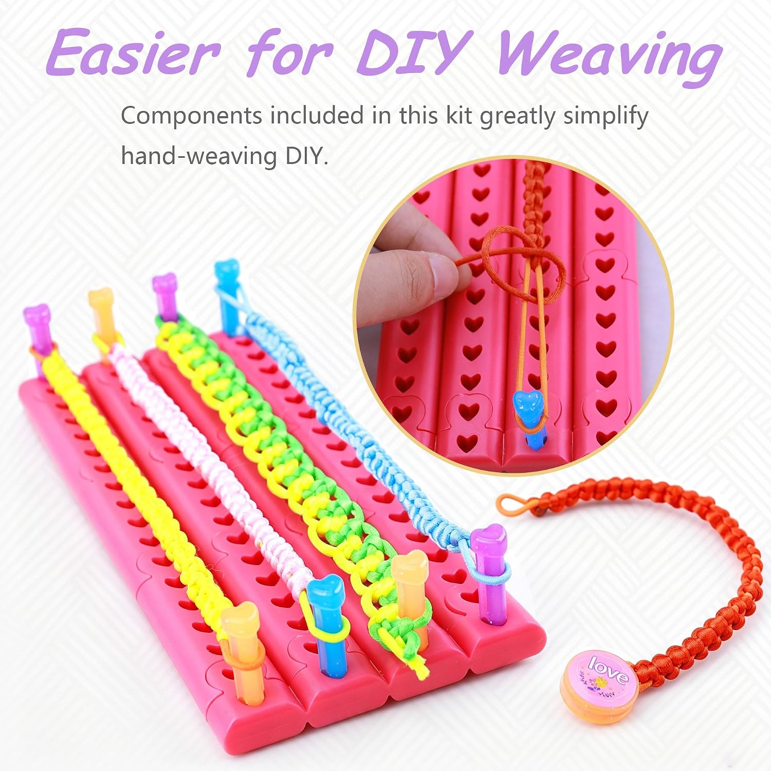DIY Weaving Loom Kit, Handmade Braiding Set, Beginner Knitting Activity