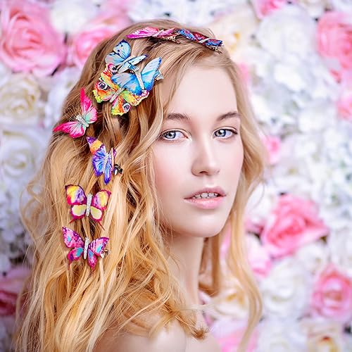 Miniatura 2 de Boao 18 pinzas para el cabello de mariposa con purpurina para niñas, adolescentes y mujeres, accesorios para el cabello (estilo lindo)