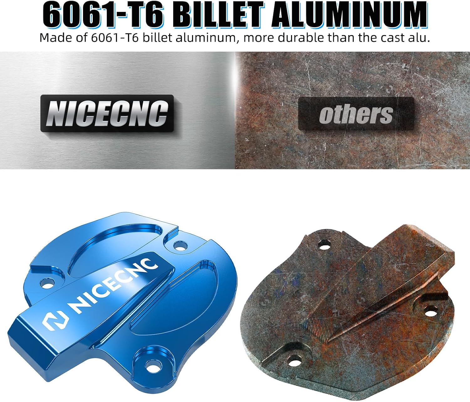 NICECNC Blue Throttle Cover Cap Guard Protector Aluminium Compatible with Yamaha Raptor 700 YFM700 2013 2015-2026, Raptor 700R YFM700R 2009 2011-2026, See Fitments