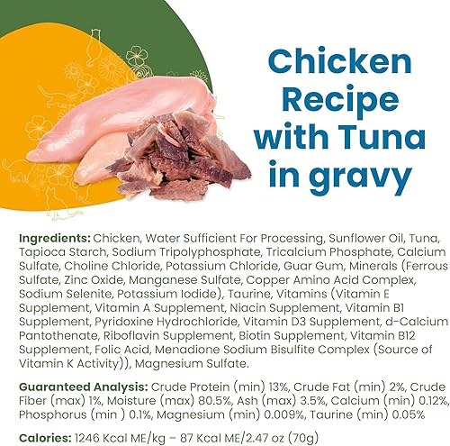 Miniatura 2 de almo nature Classic Complete Cat 12 Pack Receta de pollo con atún en salsa, latas de 2.47 onzas, comida húmeda enlatada para gatos adultos, sin