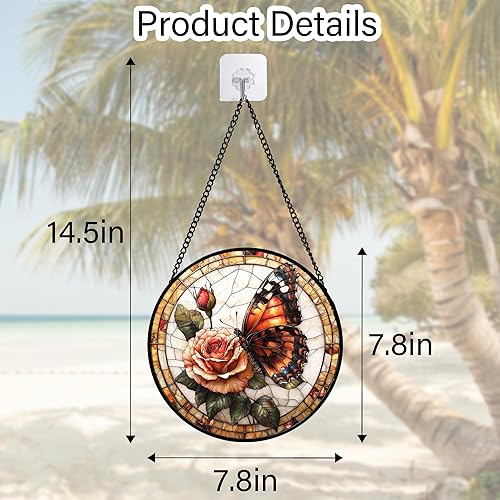 Miniatura 53 de Colgador de vidrieras para colgar, paloma blanca voladora, panel de cristal de diamante, bonitos pájaros, decoración para cumpleaños para mujeres