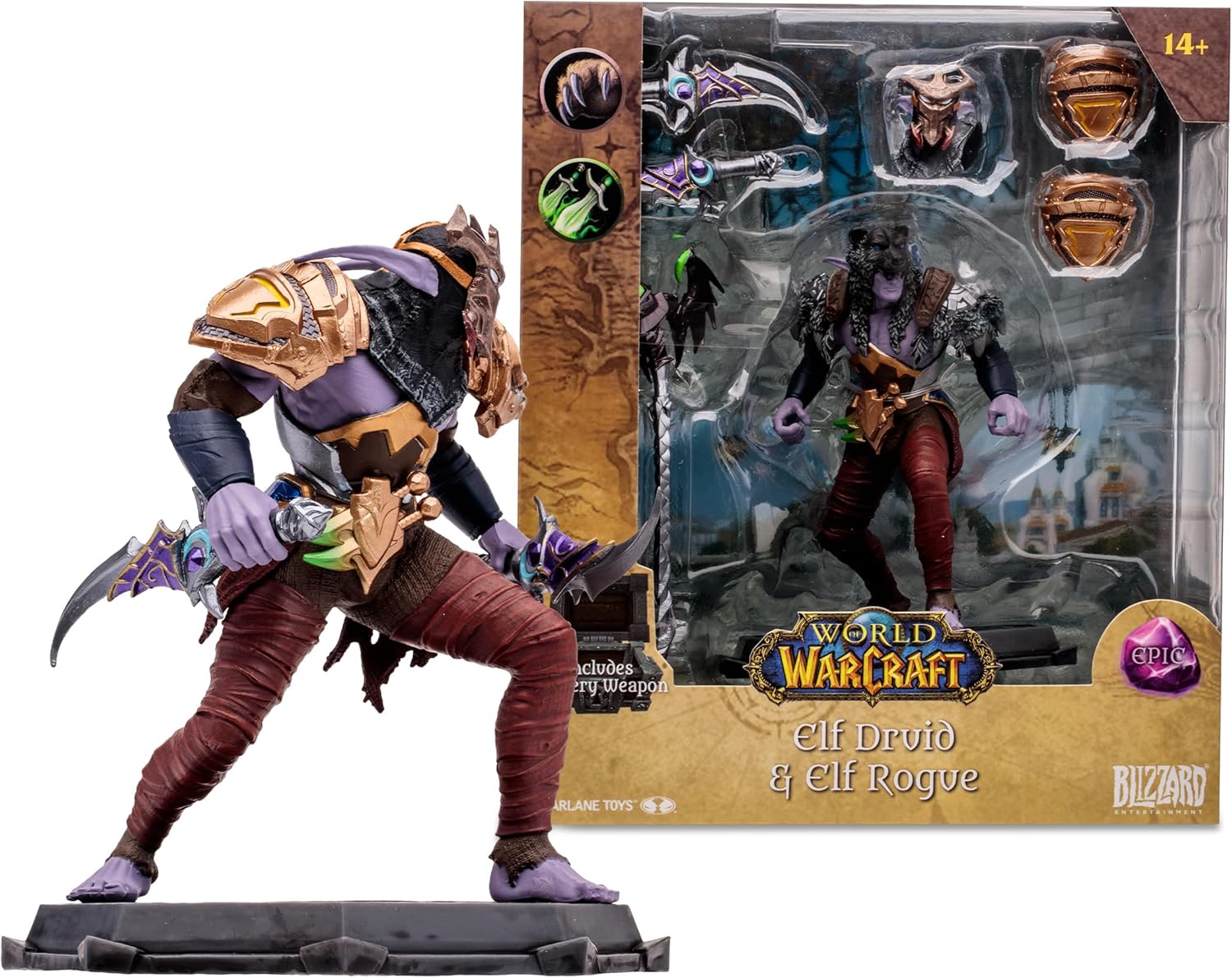 McFarlane Toys - World of Warcraft Elf: Druid/Rogue (Epic) 1:12 Scale Posed Figure