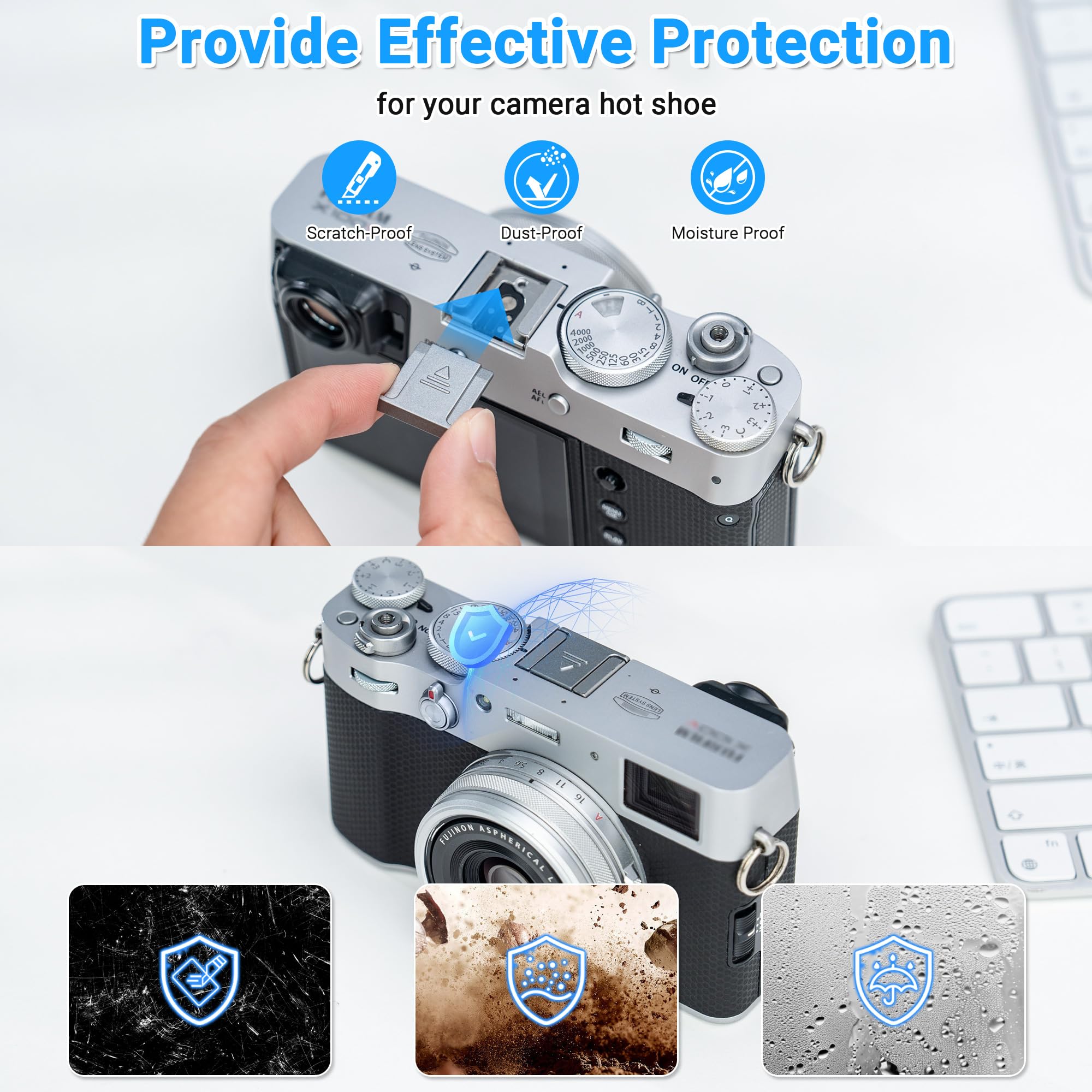 Amazon.co.jp: シルバーカメラホットシューカバープロテクターキャップ