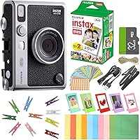 Vista 1 de FUJIFILM INSTAX MINI EVO - Cámara instantánea híbrida + película Fuji Instax (20 hojas), paquete de accesorios de 32 GB, 5 marcos de escritorio