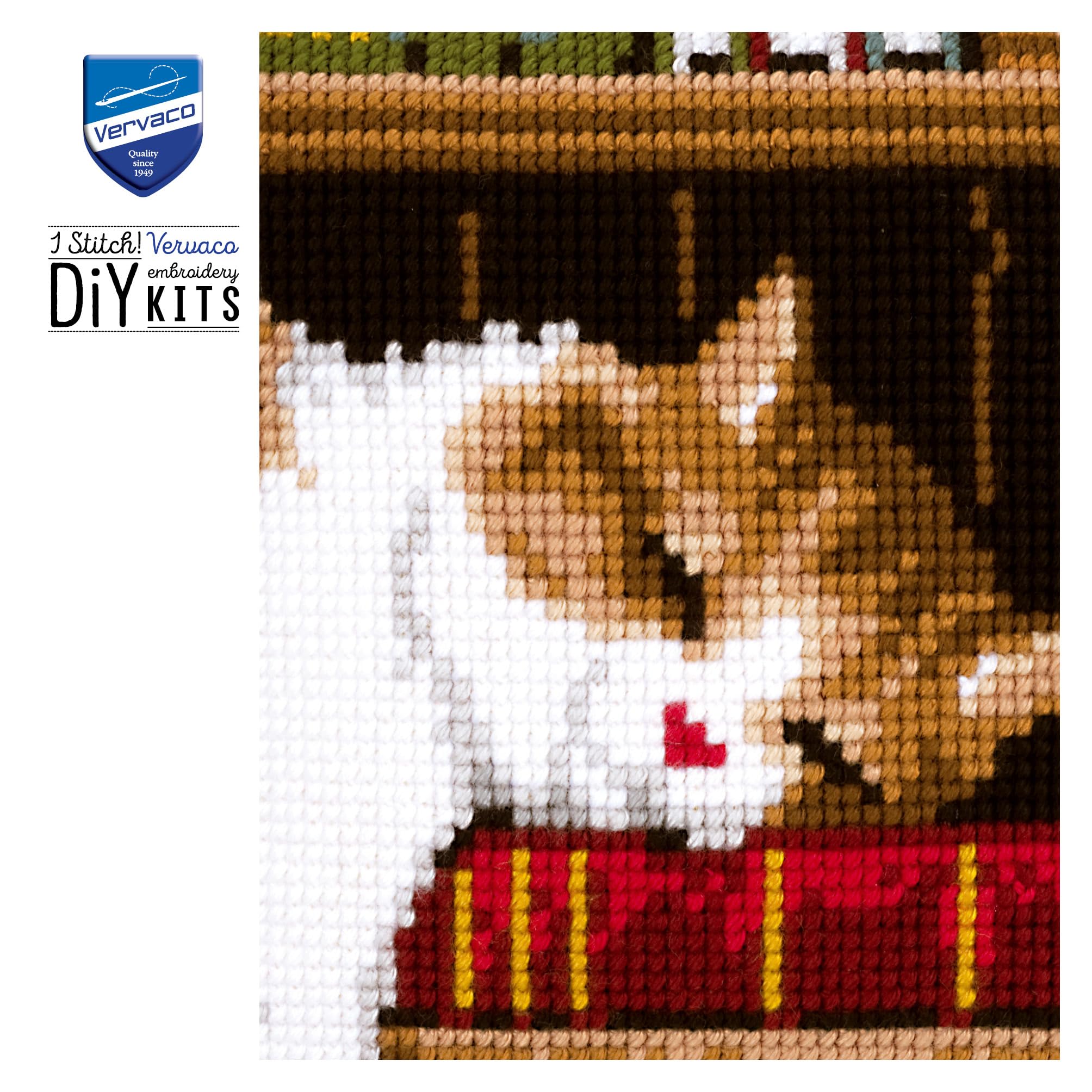 WallustrioaW Kit Punto Croce Per Cuscino Labrador – 45x45cm, Prestampato Per Principianti, Fai Da Te Ricamo - 3