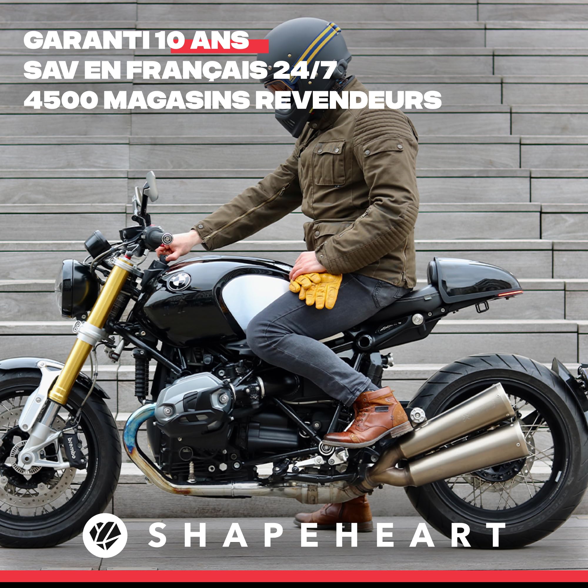 Shapeheart Innovation française, Support Telephone Moto magnétique Pro avec Pochette imperméable détachable, antivibrations. Porte téléphone pour Guidon de Moto, Scooter. Accessoire Moto Universel
