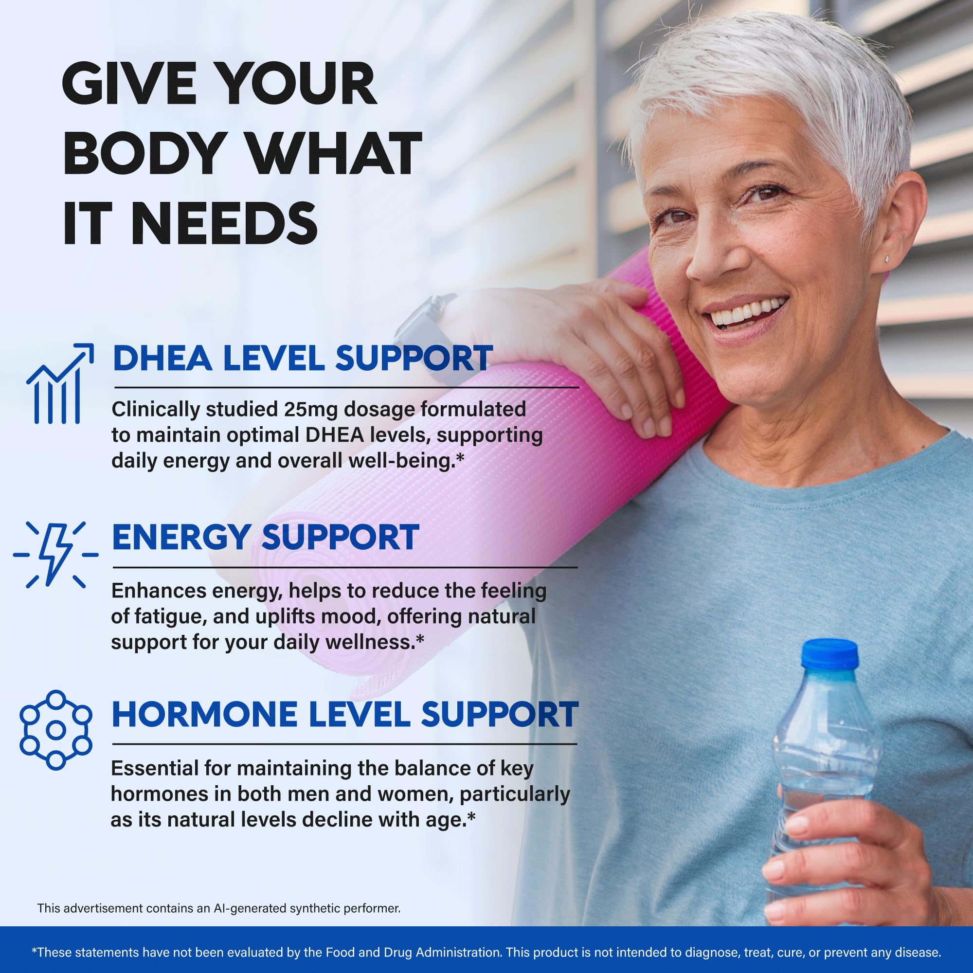 DHEA 25mg - DHEA Supplement for Women - Aging & Hormone Balance - 120 Caps — Amazon image 3
