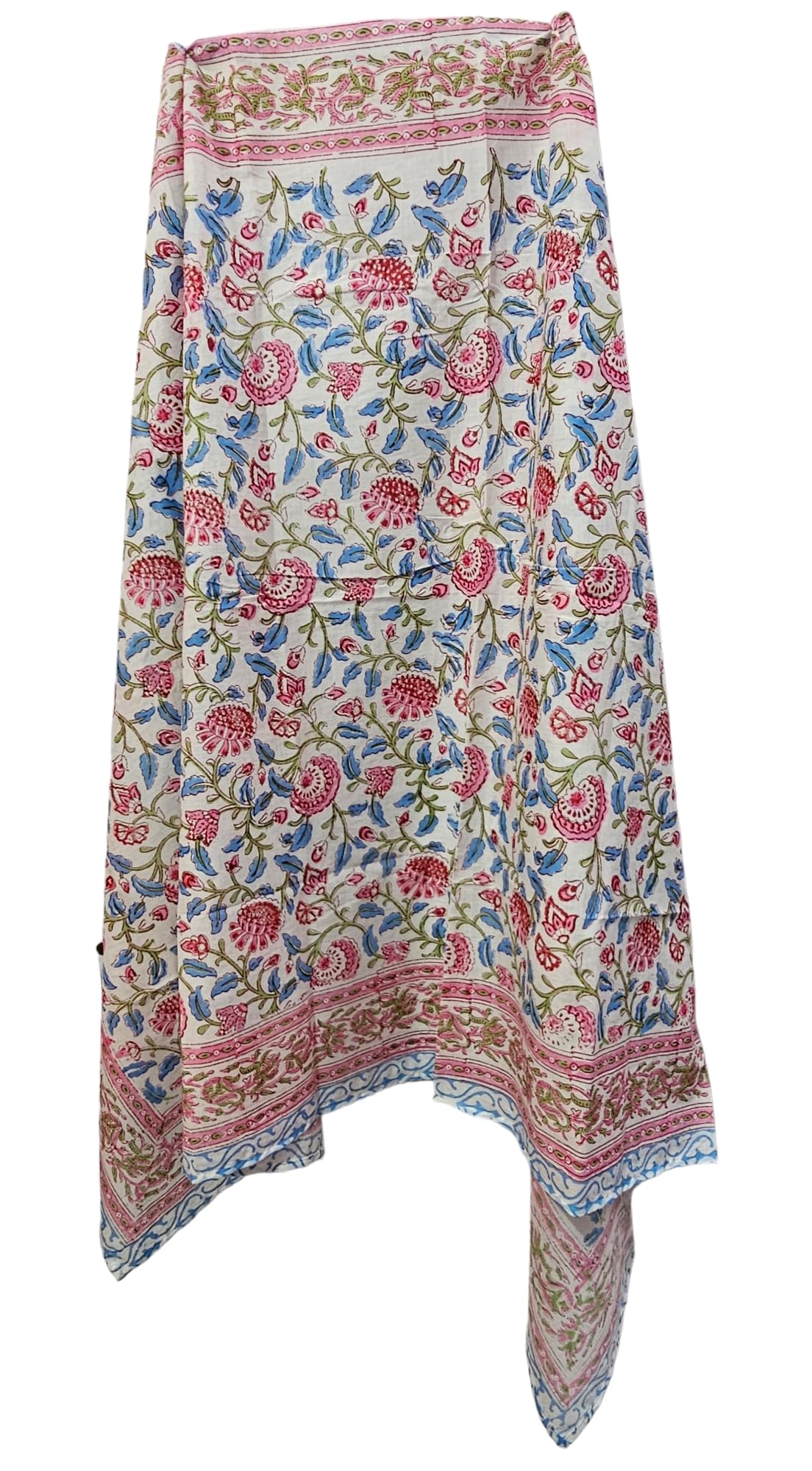 Indian Hand Made Sarong, 100% Cotton kamalkari Sarong Women Bikini Cover Swimsuit Scarves Long Pareo Size 44x72 Inch ss047