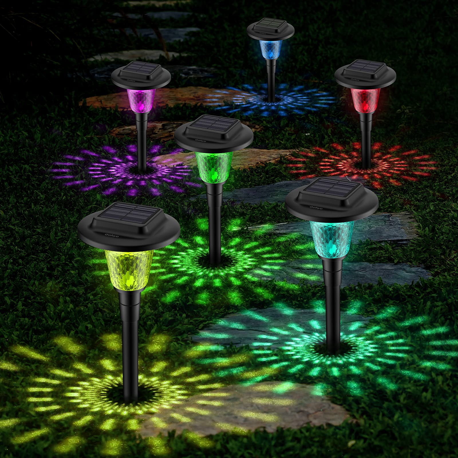 Buy Gohyo 8 Pack Glass Solar Outdoor Lights 1000mAh Solar Panel Warm