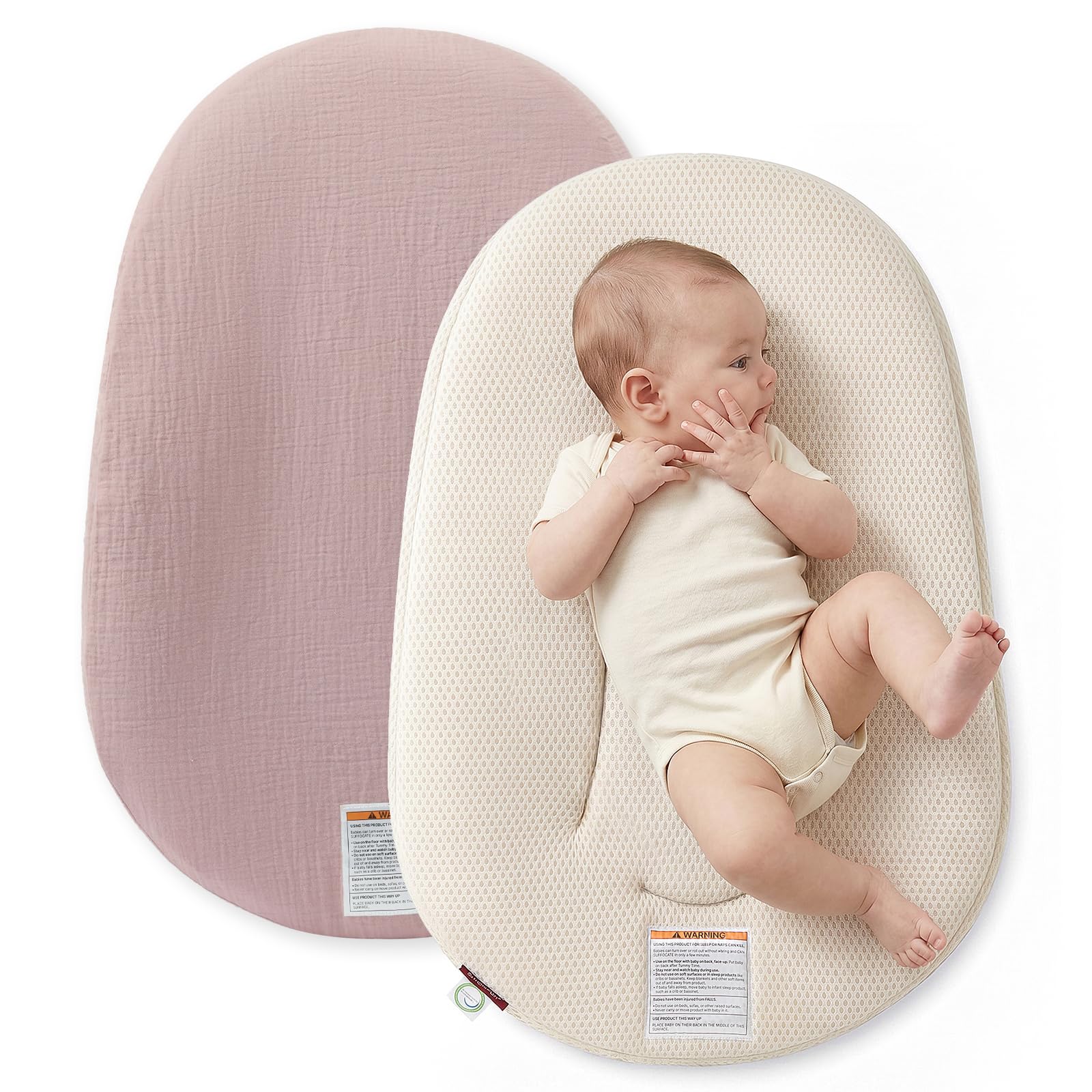 Momcozy Babynest für Neugeborene – Atmungsaktives Baby Nest mit Abnehmbarem Bezug, Tragbarer Baby Lounger für Bindungsmomente, 820 g Leichtgewicht, OEKO-TEX Zertifiziert