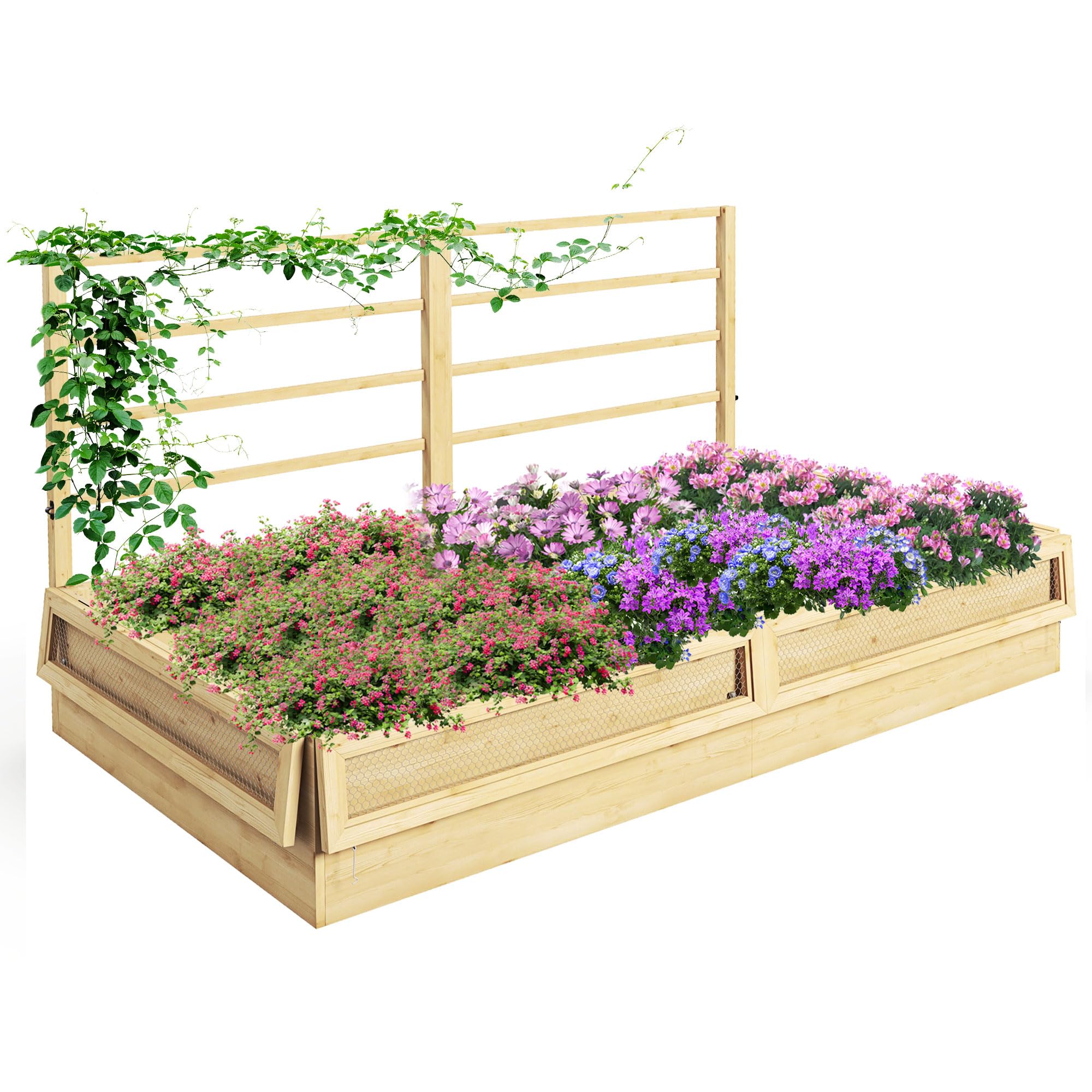 Bac à herbes aromatiques surélevé Outsunny en bois