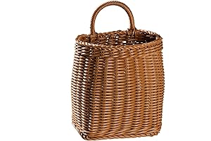 Hanging Wicker Basket with Faux Floral Arrangement