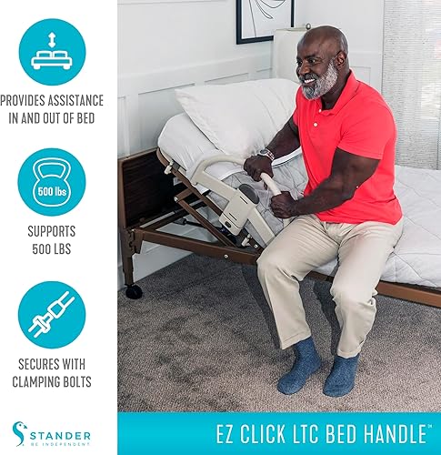 Miniatura 3 de Stander EZ Click - Manija de cama, riel para camas de hospital, barandilla médica de asistencia de seguridad para personas mayores, cuidado a largo