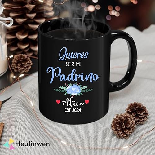 Miniatura 6 de Padrinos De Bautizo Propuesta Set 2 Tazas Café 11Oz, Quieres Ser Mis Padrinos De Bautizo, Quieres Ser Mi Madrina est 2024, Dios Padrinos Presenta