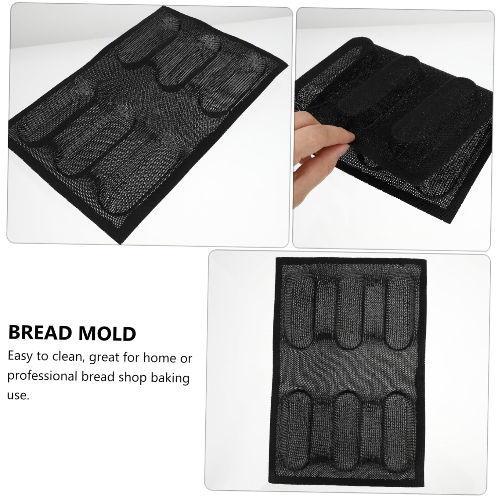 ABOOFAN 3 Pièces moule à pain en silicone support de rouleau à pâtisserie moule en caoutchouc poêle plate moules à pâtisserie outil de cuisson de cuisine moule à pâtisserie Français four