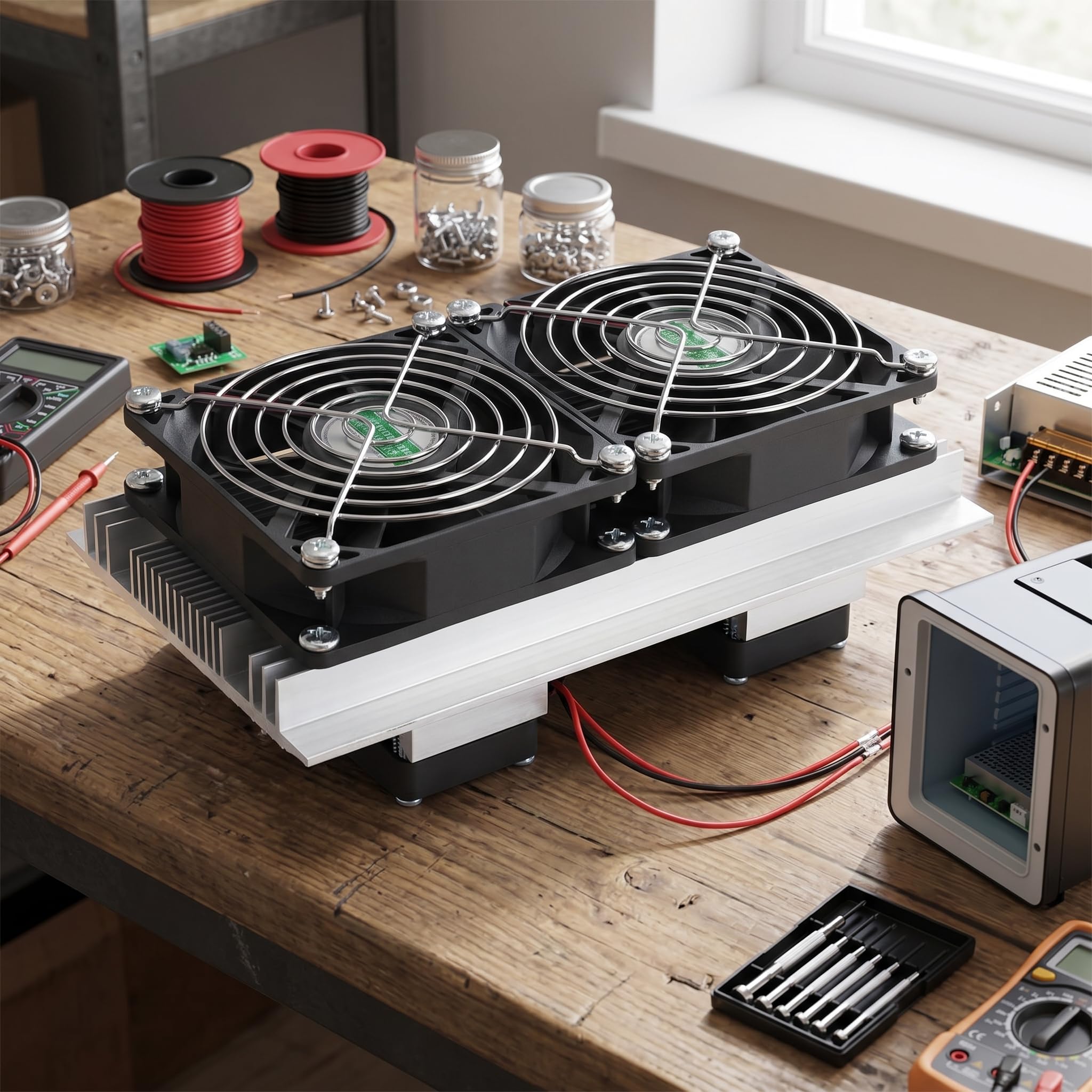 FTVOGUE Termoeléctrico Peltier Cooler Refrigeración Sistema de refrigeración Disipador de calor Módulo de conducción Semiconductor Refrigerador Refrigeración Sistema de refrigeración DIY, 12A 12V