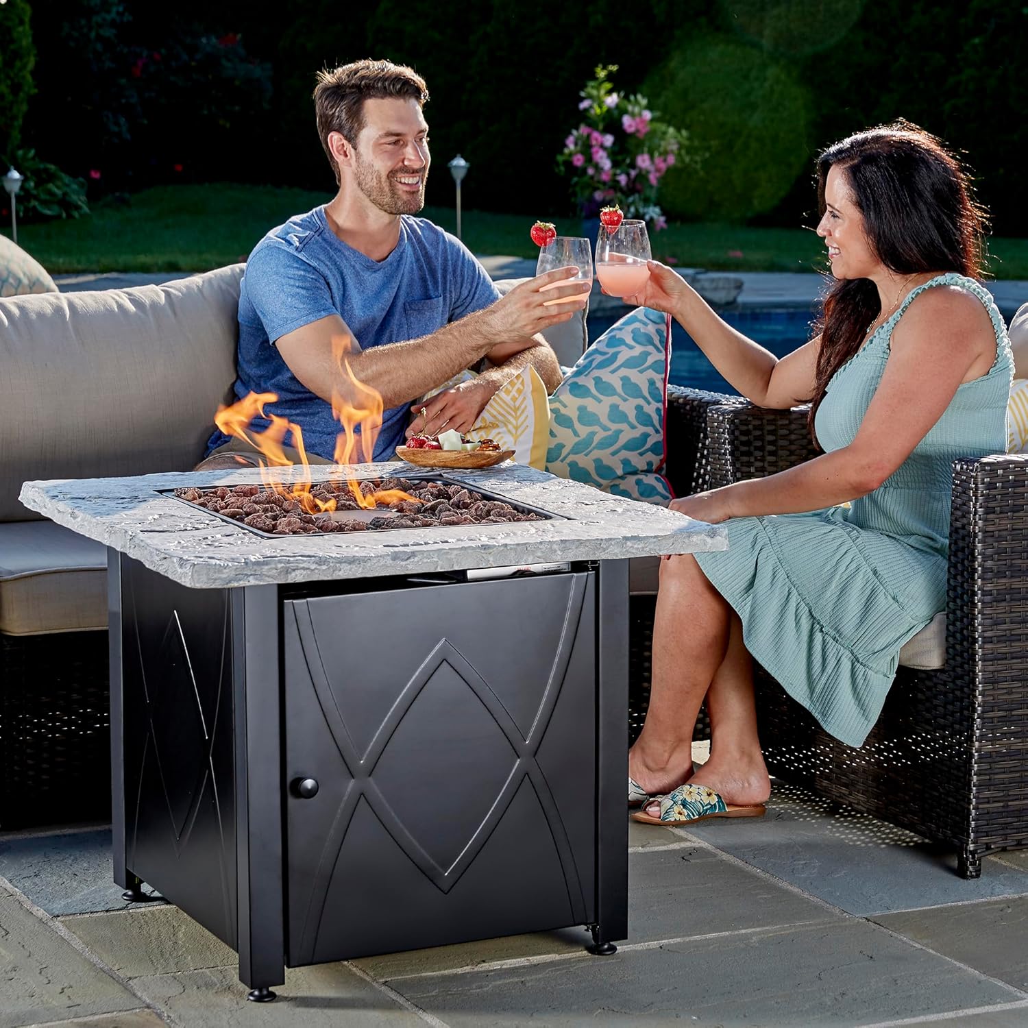 Endless Summer 30" Propane Gas Outdoor Fire Table, Brown