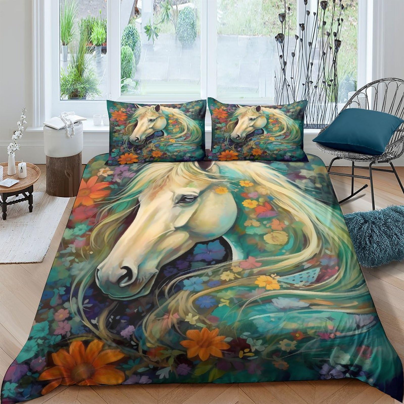 Housse de couette avec fermeture éclair animaux 3d parure de lit microfibre 3 pièces