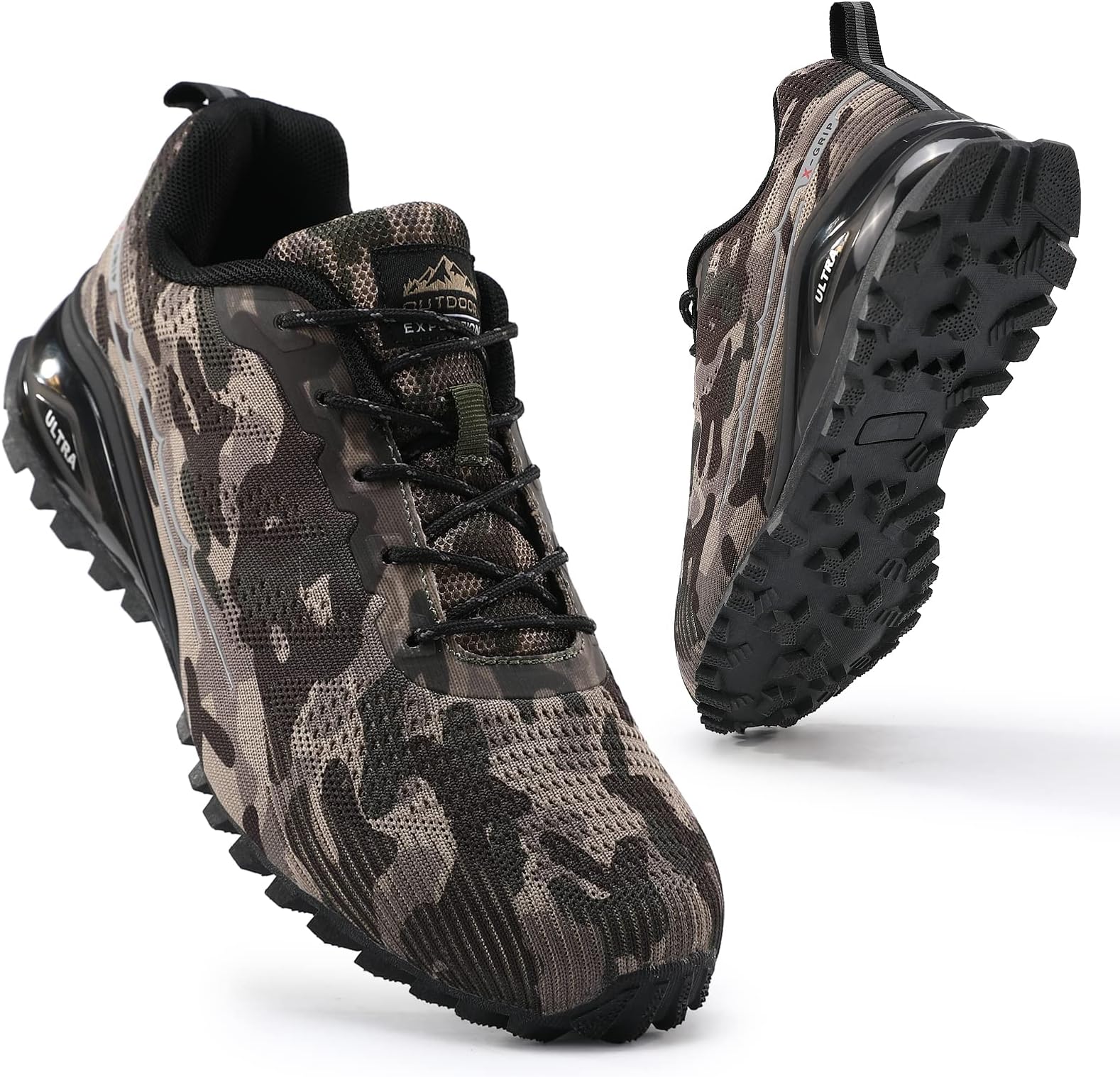 COOJOYMens Trail Running Shoes Breathable Hiking Trekking Trainers Arch Support Walking Shoes
