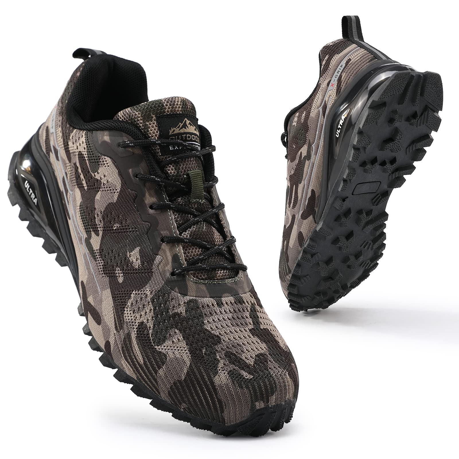 COOJOYMens Trail Running Shoes Breathable Hiking Trekking Trainers Arch Support Walking Shoes